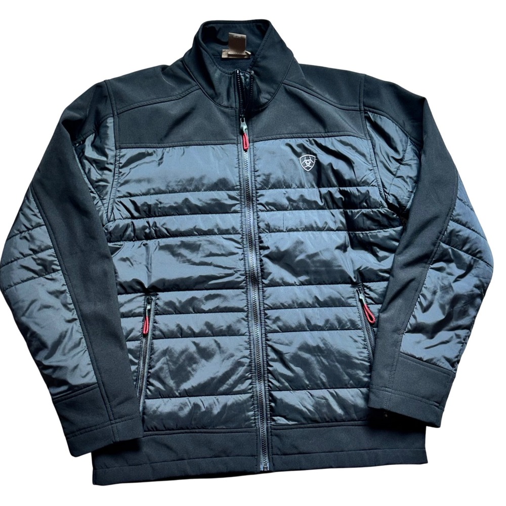Ariat Men's Elevation Insulated Jacket Black Full Zip Puffer Coat Size Medium